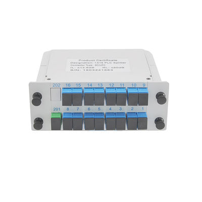 Pérdida de inserción baja de APC del divisor del PLC de la fibra óptica del divisor 1x16 del casete