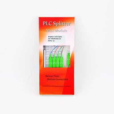 establecimiento de una red pasivo del conector el 1.5m FTTH de Gpon APC del divisor del PLC de la fibra óptica 1x4
