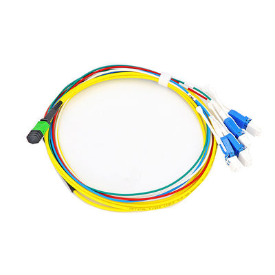 Conector óptico de la fibra de los corazones del LC 24 del cordón de remiendo de la fibra del cordón de remiendo del Fanout MPO FTTB