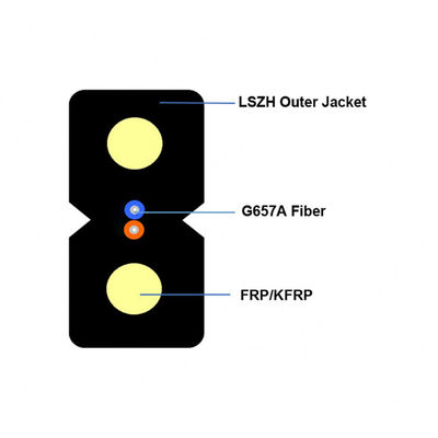 El cable de fribra óptica acorazado FTTH de 12 bases cae LSZH G657A1