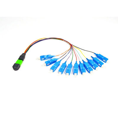 el cable del remiendo de la fibra de 0.9m m Mtp Mpo aviva hacia fuera el cordón de remiendo de la fibra de Mpo
