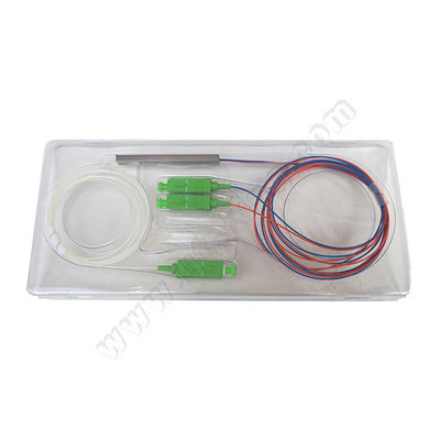 Mini divisor del PLC de la fibra 1x2 de FTTH con el conector de SC/APC