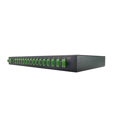 divisor del PLC de la fibra óptica del soporte de estante de 1x16 1U para la telecomunicación